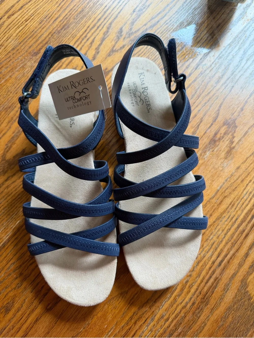 Kim Rogers Navy Multi-Strap Slingback Sandals - Picture 1 of 4
